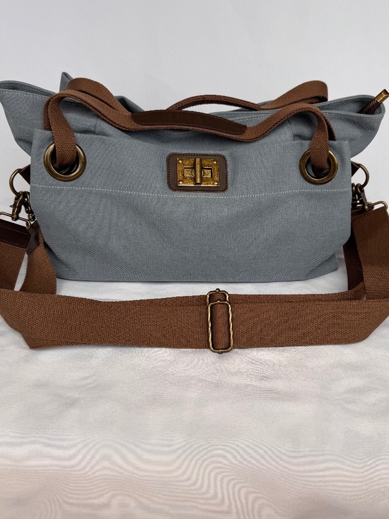 Zede Handbags - Zede Paris Pont-des-Arts Washed Canvas Crossbody Bag - Blue